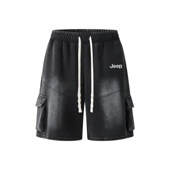 Jeep Denim Shorts Unisex Black, Includes Free Travel Set
