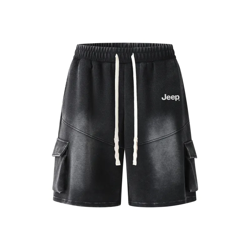 Jeep Denim Shorts Unisex Black, Includes Free Travel Set-0