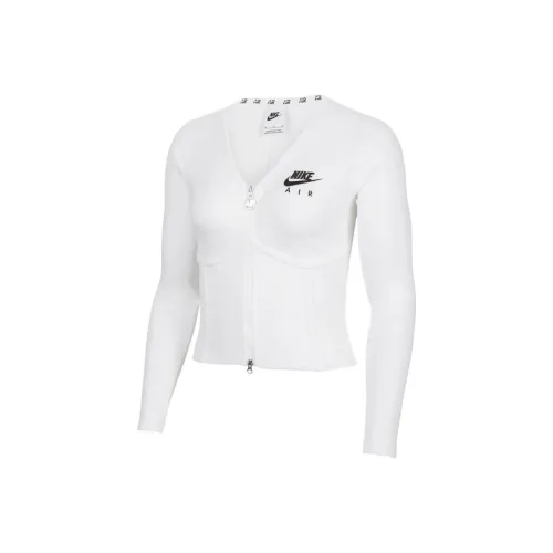 Nike Sportswear Women's Logo Embroidered Dual Zip Jacket White