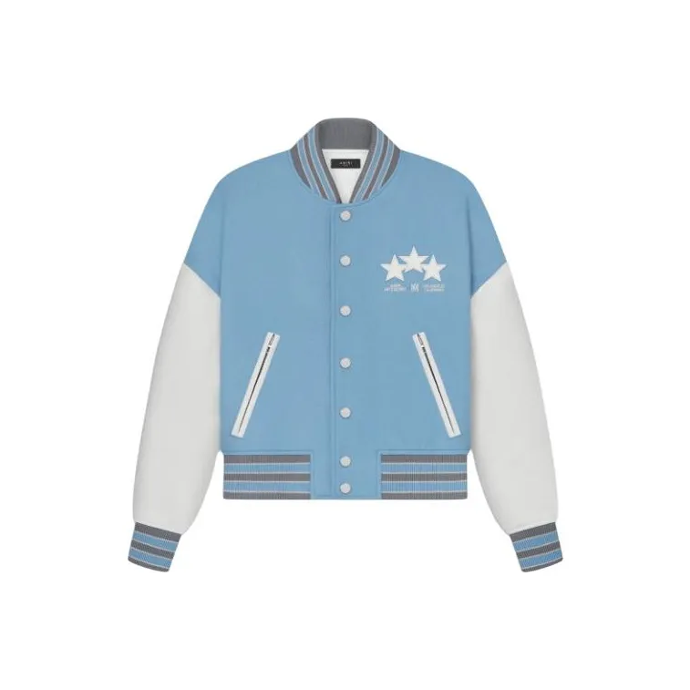AMIRI Stars Varsity Jacket 'Air Blue'-0