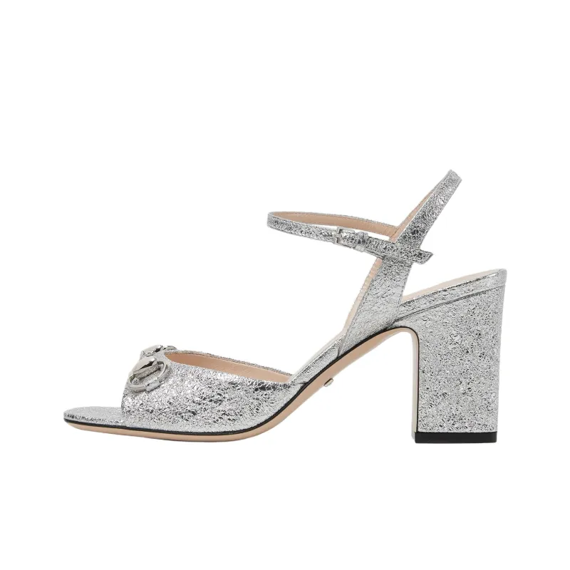 GUCCI One Strap Sandals 7.5cm Women's Silver-0
