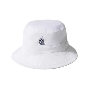 Nautica White Sail Cotton Bucket Hats Unisex White