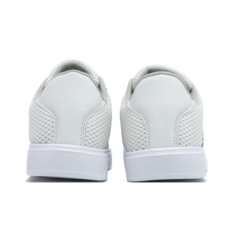 Singing Cushioning Abrasion Resistant Lightweight Low Top Skateboard Shoes Unisex White-4