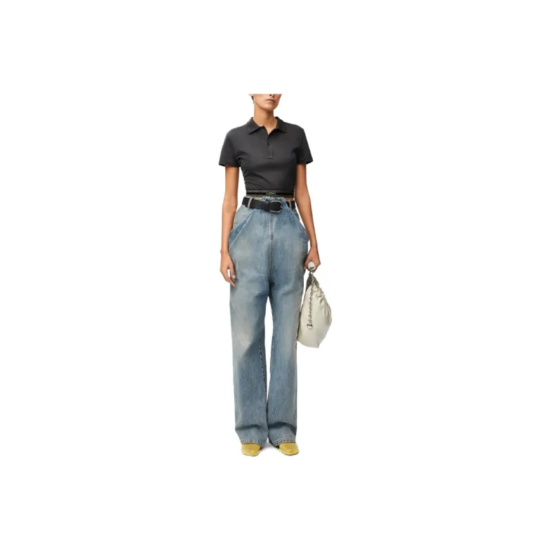 LOEWE Short Sleeved Cropped Polo Shirt-0