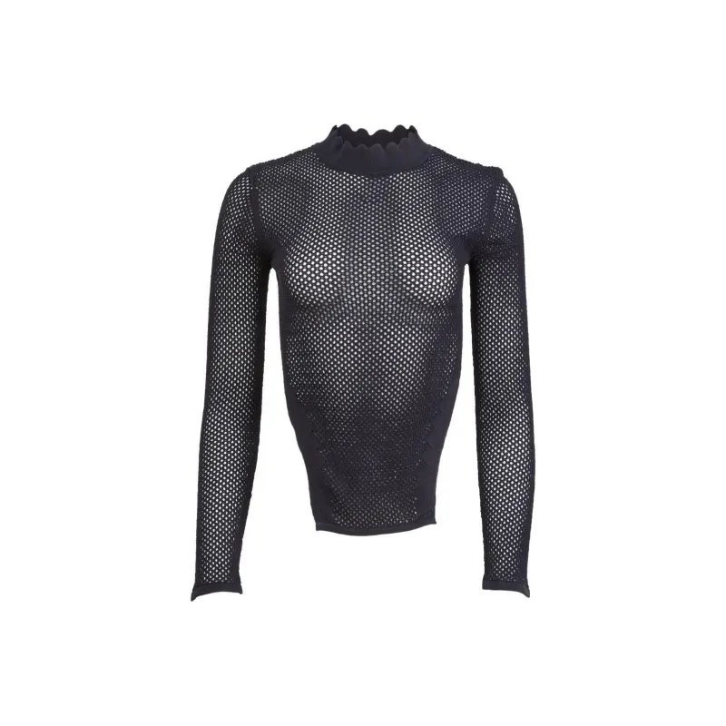 Fleur Du Mal Pointelle knit Scalloped Top-0