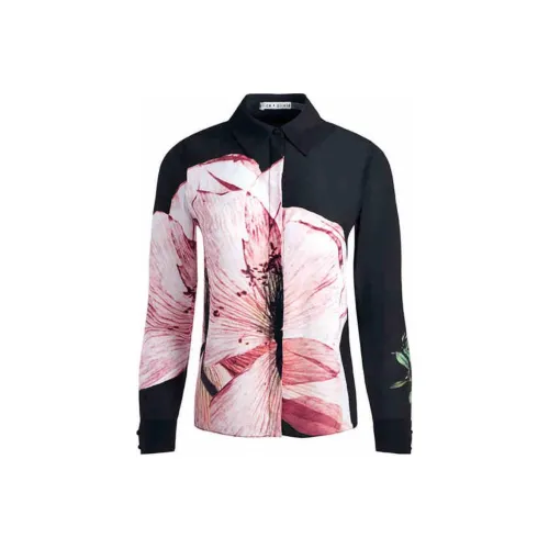 ALICE+OLIVIA Randa Floral Embroidery Shirt