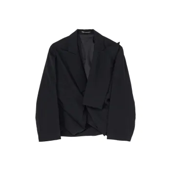 Yohji Yamamoto Box Hem Peaked Jacket 'Black'
