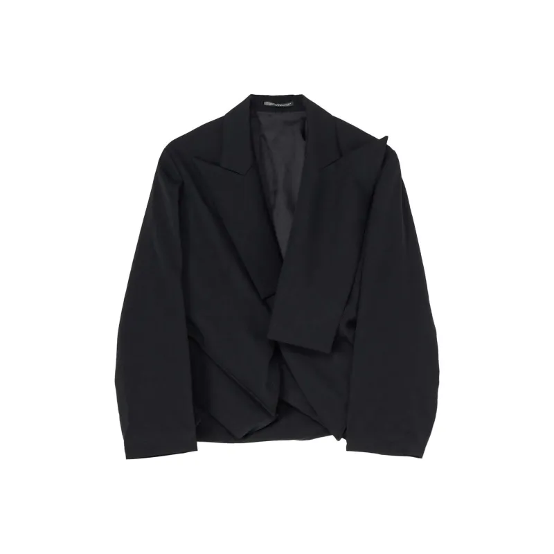 Yohji Yamamoto Box Hem Peaked Jacket 'Black'-0