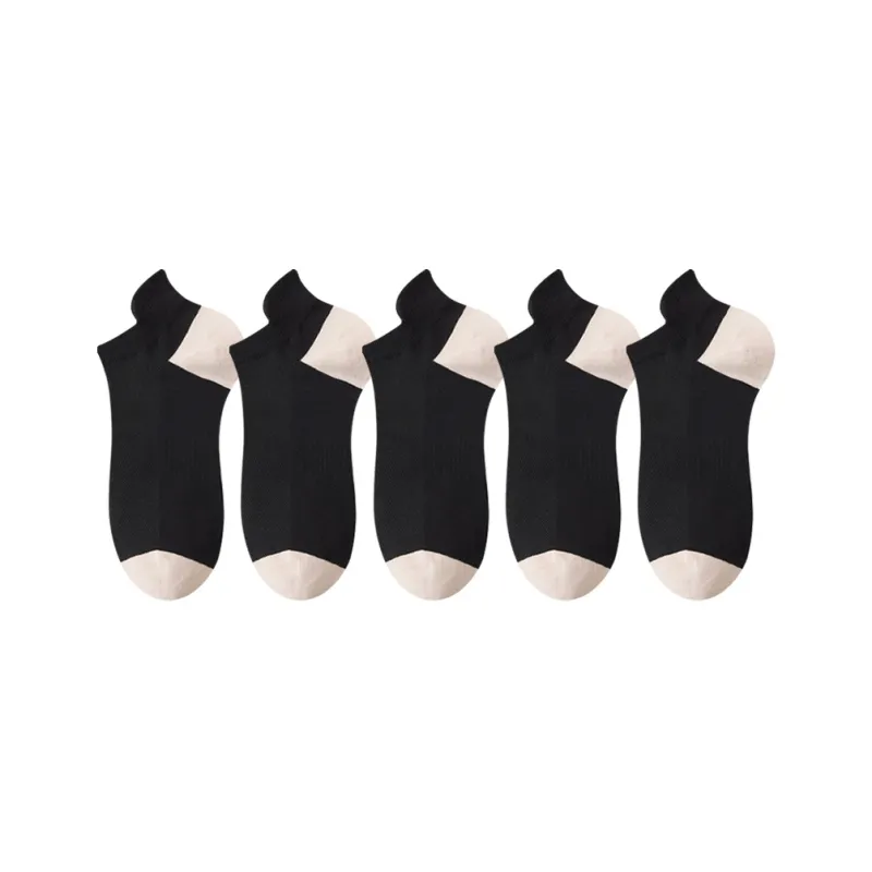 Mulong Family No Show Socks Men's 5 Pack Mixed Color-10