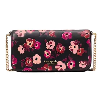 Kate Spade Leather Wallet Crossbody Bag Women's Black Multicolor