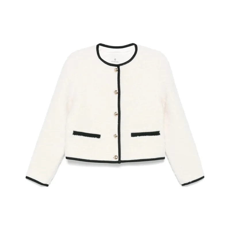 Anine Bing Brushed Effect Crewneck Blazer-0