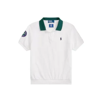 Polo Ralph Lauren Wimbledon Tennis Open Collection SS24 Polo Shirt Women's Porcelain White