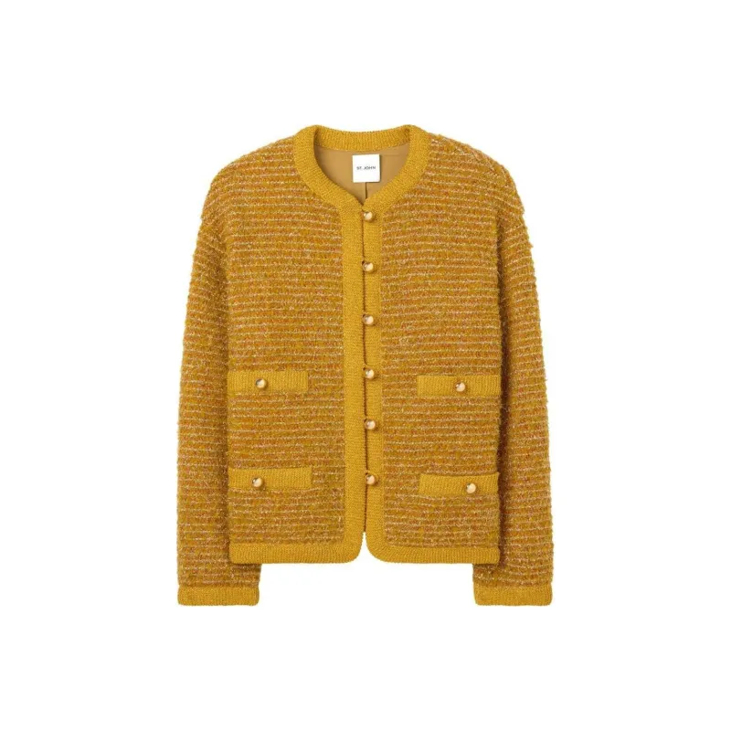 St. John Lurex Textured-knit Jacket-0