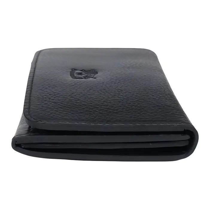 Il Bisonte Leather Card Holder Unisex Black-2