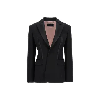 DSQUARED 2 Strap Detailed Plunging V Neck Blazer
