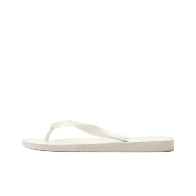 Havaianas x ZARA Rubber Sole Abrasion Resistant Flip Flops Men's White-0