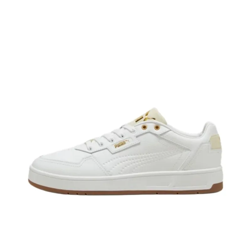 PUMA Court Classic Anti Slip Wear Resistant Low Top Skateboard Shoes Unisex White-0