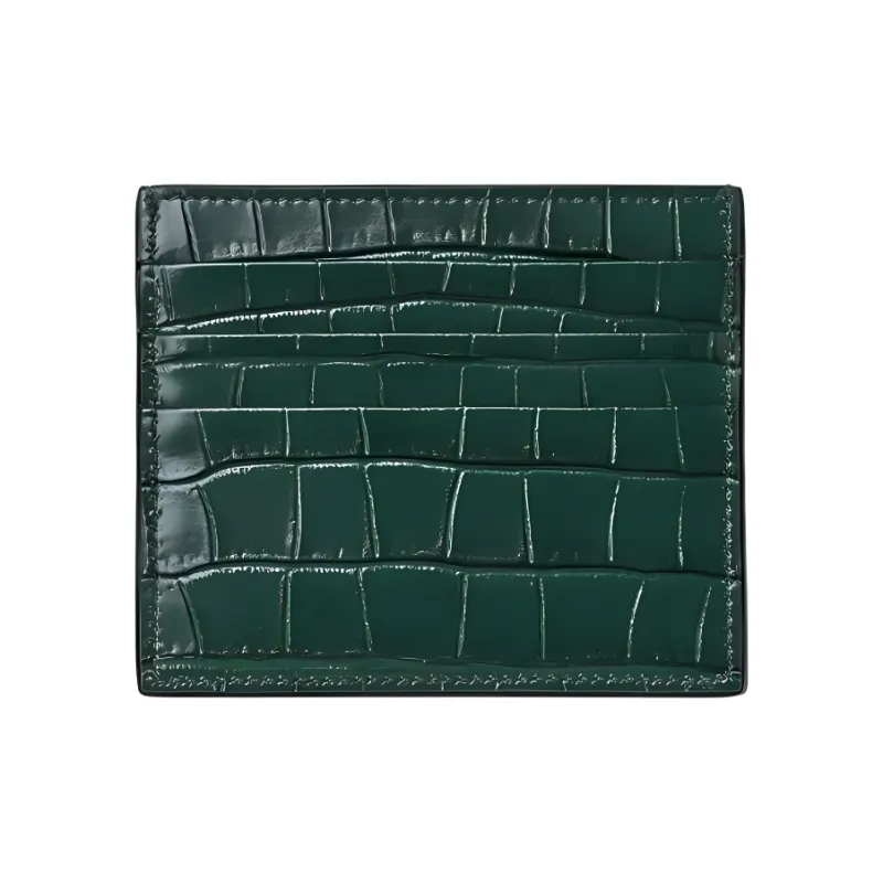 MONTBLANC Meisterstuck Cow Leather Patchwork Card Clip Card Holder Men's British Green-1