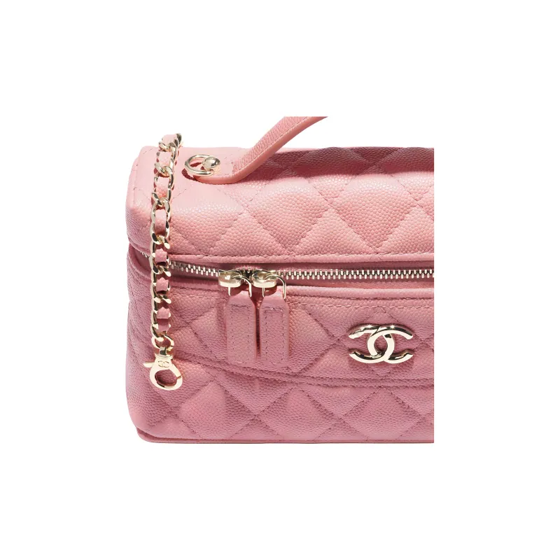 CHANEL Grain Caviar Cow Leather Shoulder Bag, Crossbody Bag, Handbag Women's Light Pink Red-2