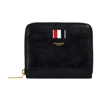 THOM BROWNE Logo Embossed Zipped Wallet