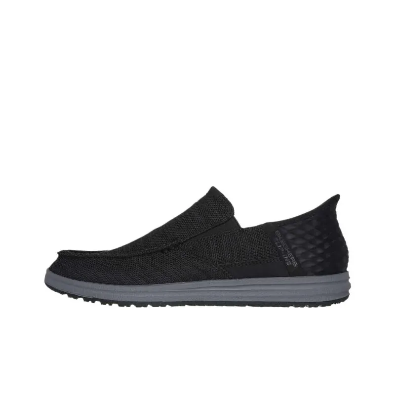 Skechers Melson Breathable Moisture Wicking Coverage Low Top Casual Shoes Men's Black-0