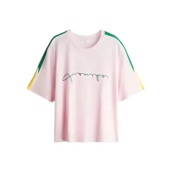 H&M ANAMIKA KHANNA Collaboration Drop Shoulder Sleeve T-Shirt Women's Light Pink