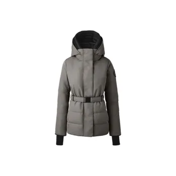 Canada Goose Roxboro Series Solid Color Hooded Down Jacket Women's Gray