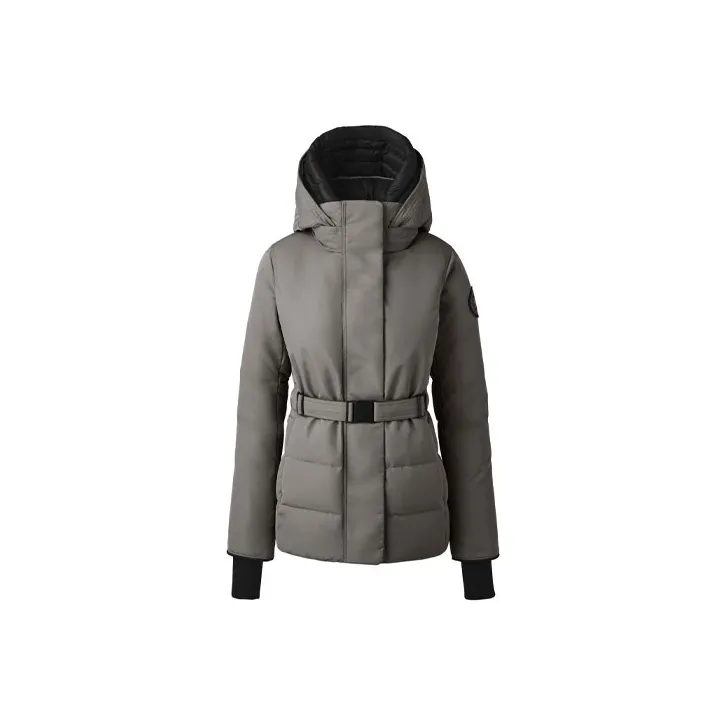 Canada Goose Roxboro Series Solid Color Hooded Down Jacket Women's Gray-0