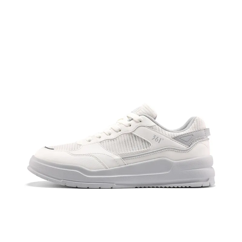 361° Air Force One Slip Resistant Cushioning Low Top Skateboard Shoes Men's White Gray-0