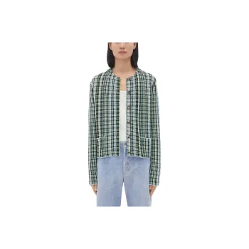 Bottega Veneta Checked Round Neck Cardigan