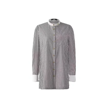 KARL LAGERFELD FW23 Stand Collar Fitted Long Sleeved Shirt Women's Multicolor