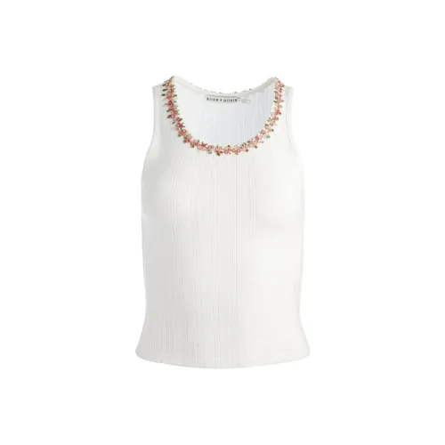 ALICE+OLIVIA Tank Top Women's Gray White