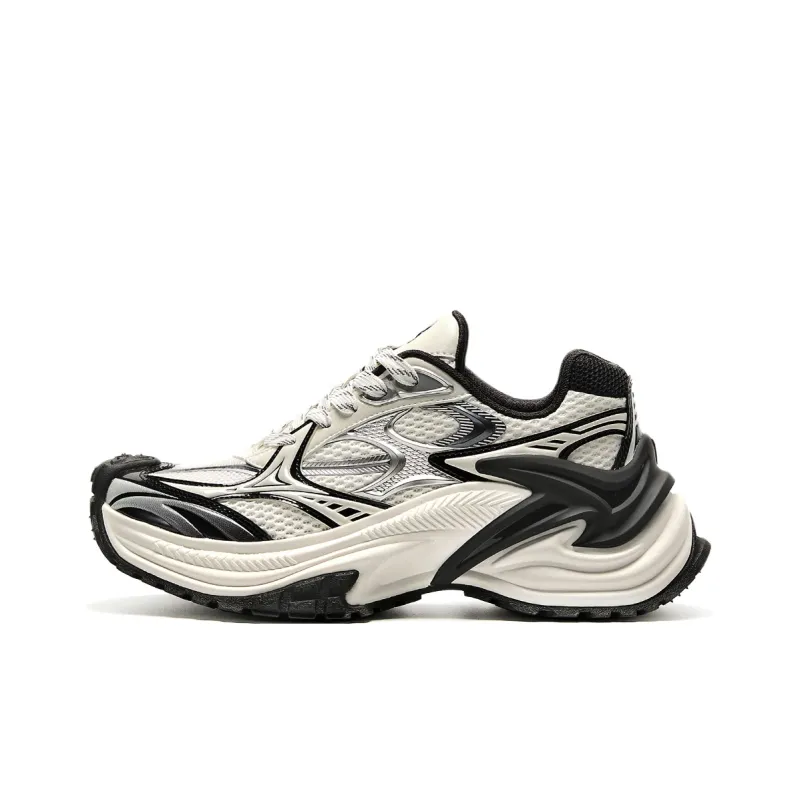OGR Height Increasing Wear-Resistant Slip-Resistant Low-Top Running Shoes Unisex Black/White Og Panda-0