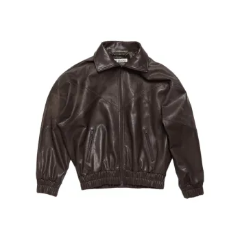 Acne Studios High Neck Leather Jacket