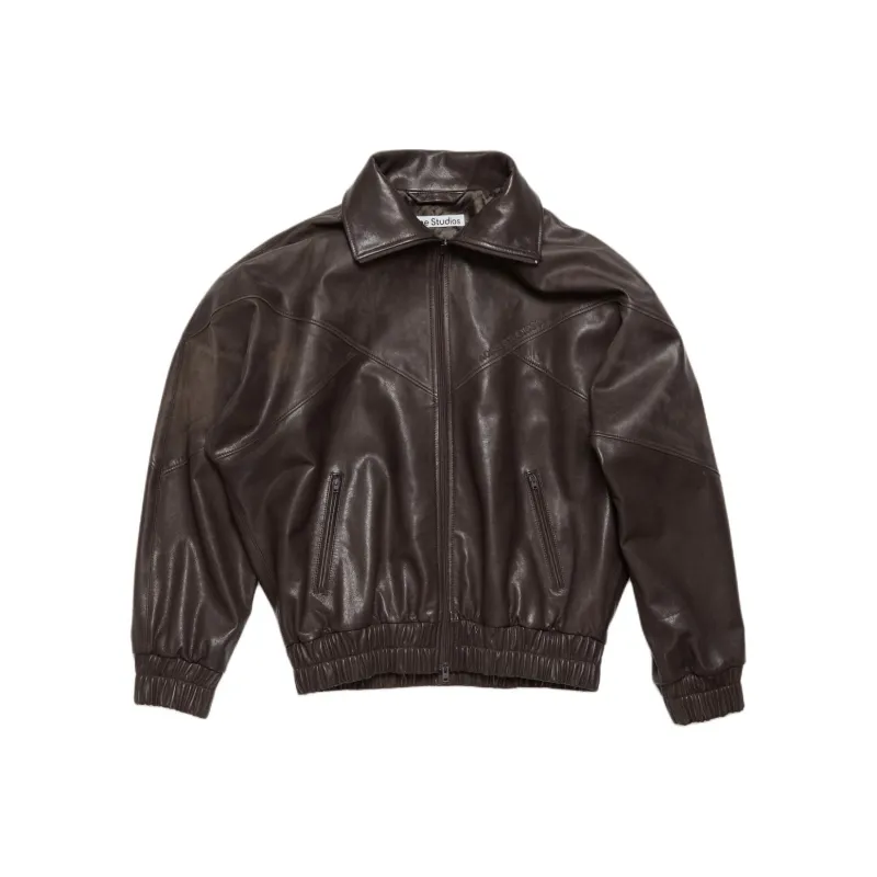 Acne Studios High Neck Leather Jacket-0