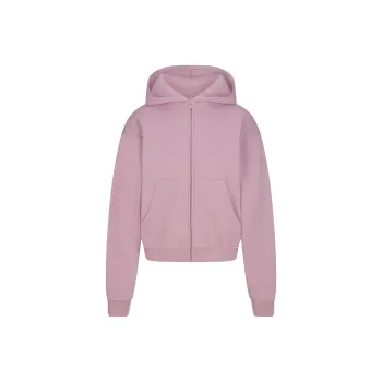 SKIMS COTTON FLEECE CLASSIC ZIP UP HOODIE Sweatshirt Women's DUSK/Nightfall Color