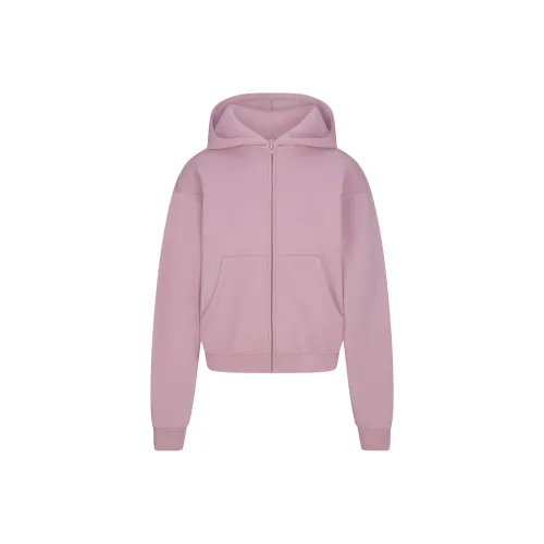 SKIMS COTTON FLEECE CLASSIC ZIP UP HOODIE Sweatshirt Women's DUSK/Nightfall Color
