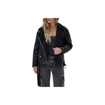 GUESS Originals Belted Biker Jacket Jackets Coats Women's Black