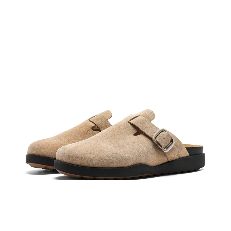 ESTEE GEEA Rubber Sole Closed Toe Slippers Unisex Beige Yellow-1
