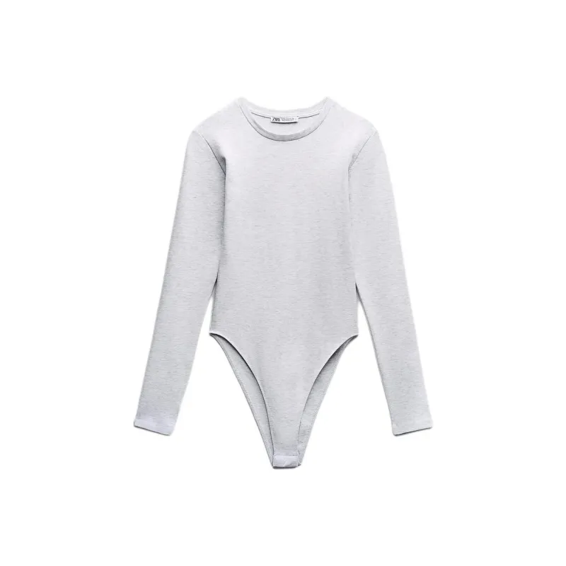 ZARA Bodysuits Women's Zebra Print Gray-0