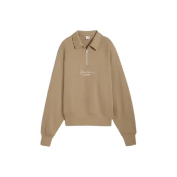 PUMA CLASSICS+ CLASSICS+ Half Zip Polo Crew Women's Polo Shirt Women's Light Brown