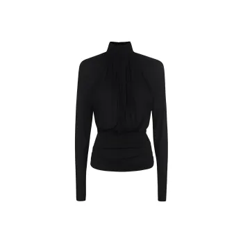 SAINT LAURENT Cut Out High Neck Top