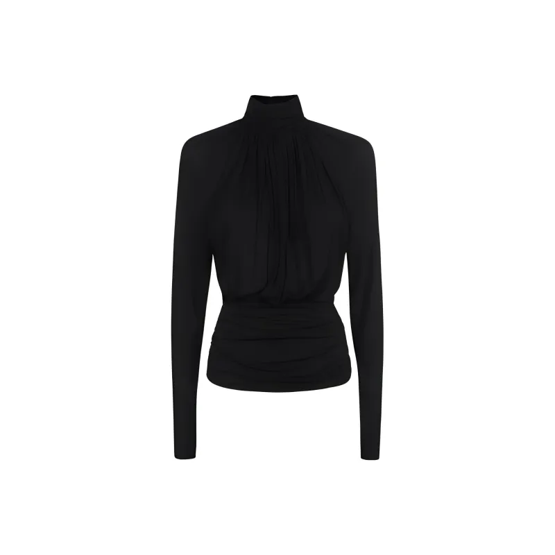 SAINT LAURENT Cut Out High Neck Top-0