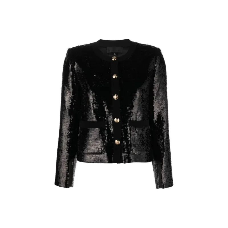 NILI LOTAN Sequin-embellished Buttoned-up Jacket-0