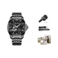 All Black Steel Band[Packaging+Leather Strap]