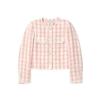 Self-portrait Jackets Coats Women's Red And Pink Plaid