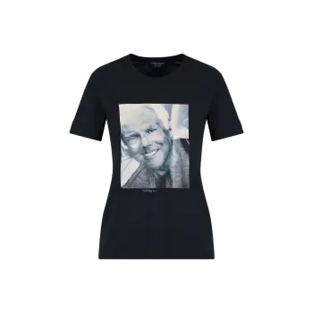 EMPORIO ARMANI Icon Supima Jersey T shirt With Mr Armani Photographic Print