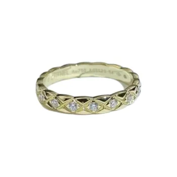 CHANEL CoCo Crush Yellow 18K Gold Slim Fit Rings Women's Gold