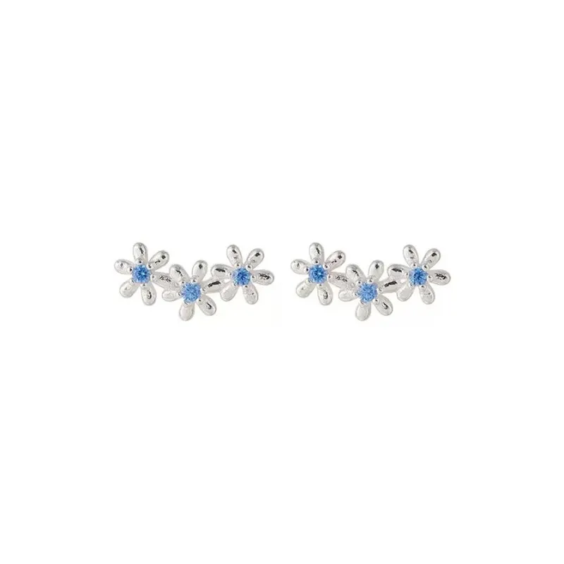 Heart Grass S925 Silver Stud Earrings Women's-0