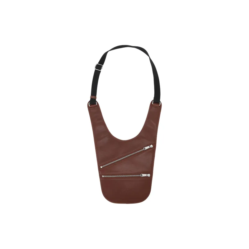 MM6 Maison Margiela Cow Leather Saddle Bag, Shoulder Bag Unisex Brown-0
